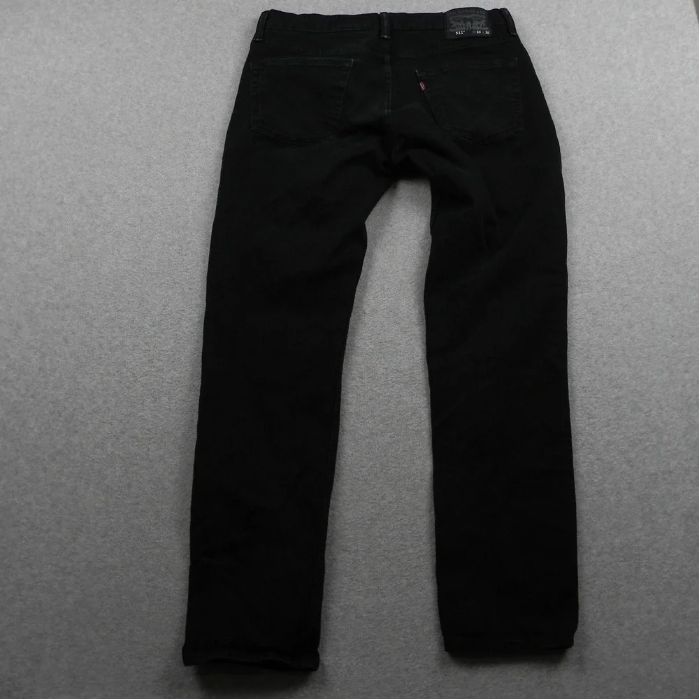 Levi's 511 Jeans Mens 33x30 Slim Fit Black Denim Pants Stretch Everyday Casual